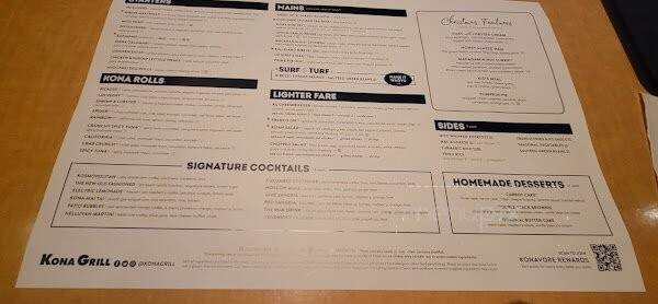 Kona Grill - Oak Brook, IL menu_pic