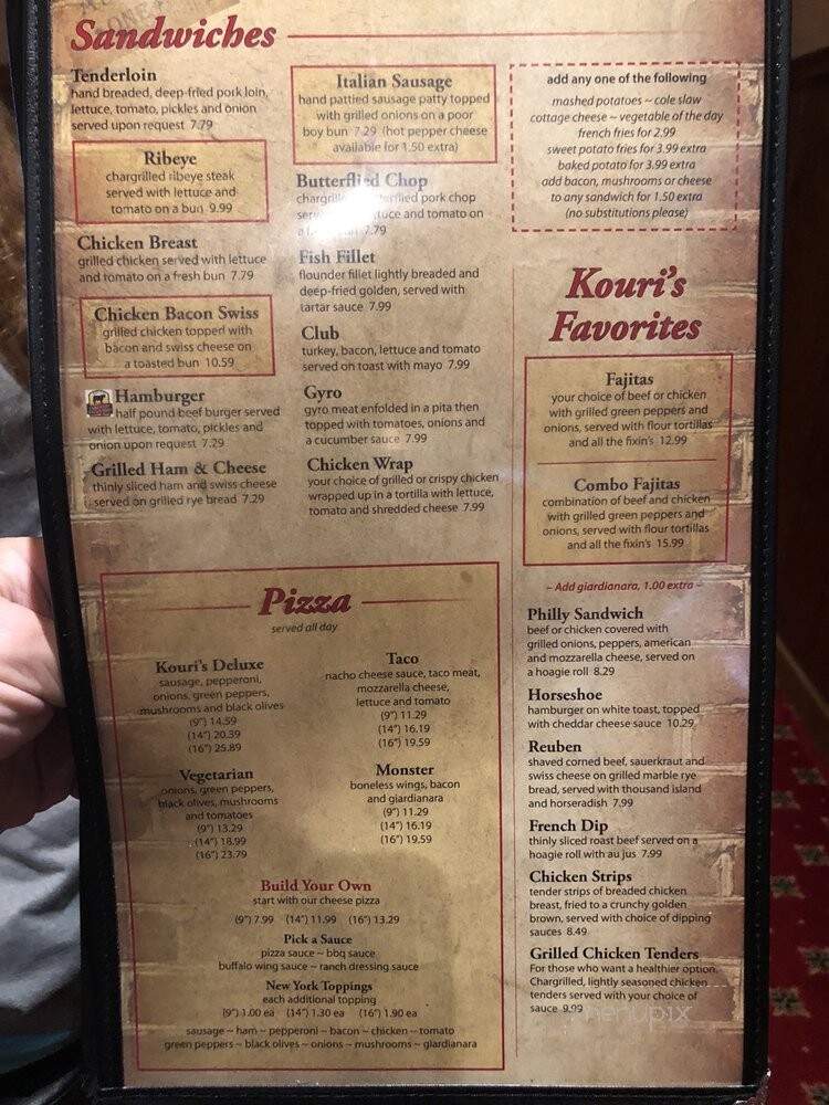 Kouri's Pub - Metamora, IL menu_pic