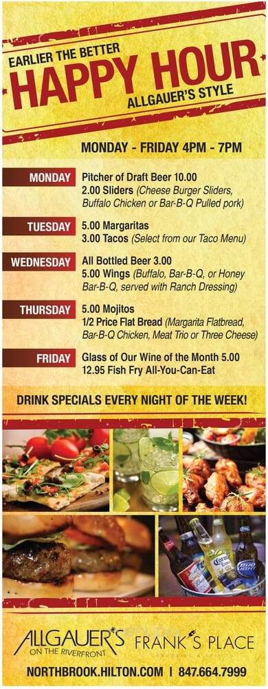 Allgauer's At The Riverfront - Northbrook, IL menu_pic