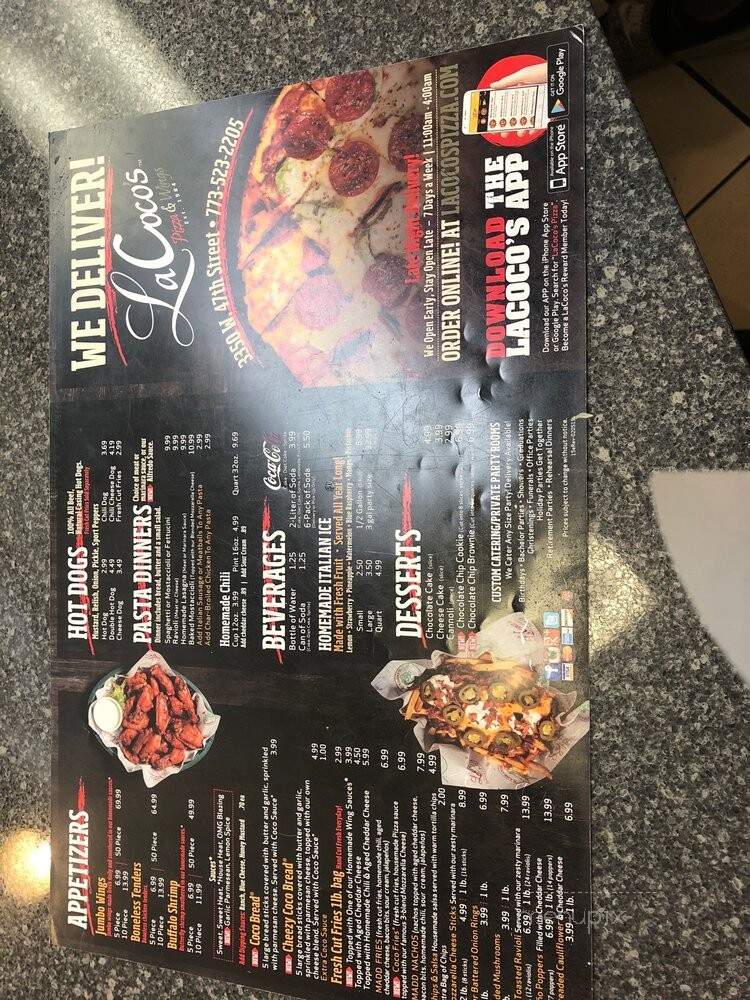La Coco's - Chicago, IL menu_pic
