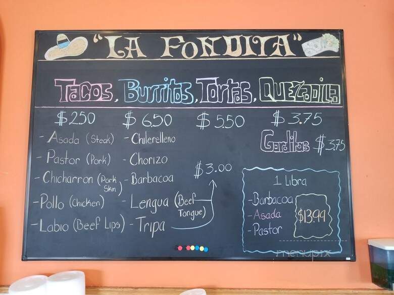 La Fondita - Chicago Heights, IL menu_pic