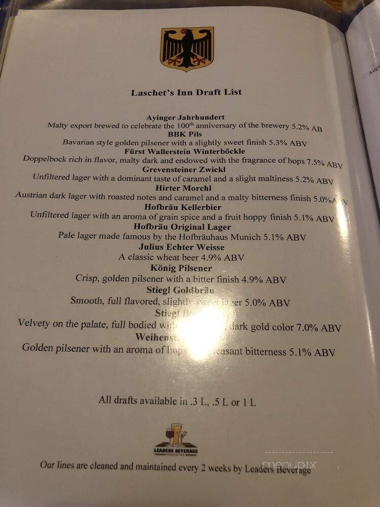 Laschet's Inn - Chicago, IL menu_pic