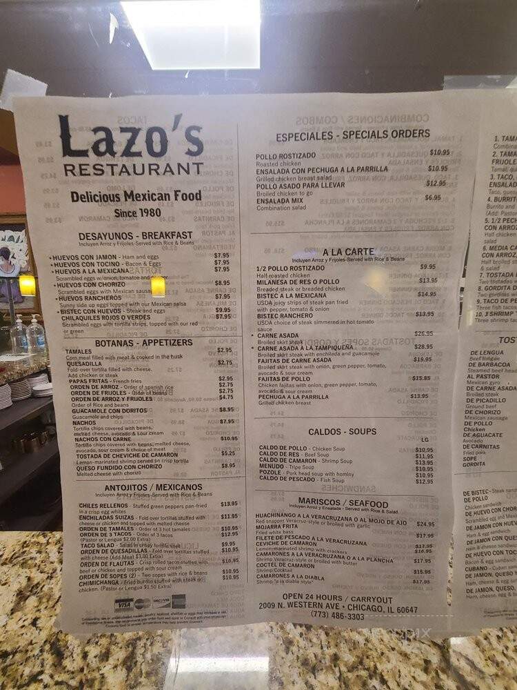 Lazo Tacos - Chicago, IL menu_pic