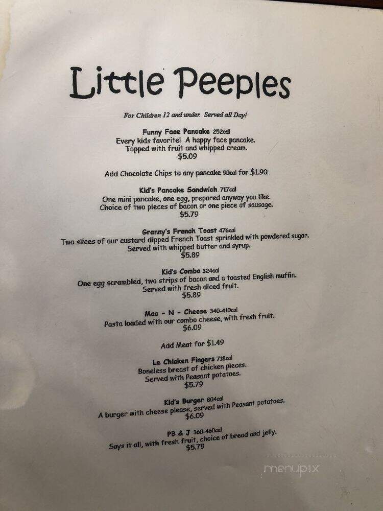 Le Peep - Champaign, IL menu_pic