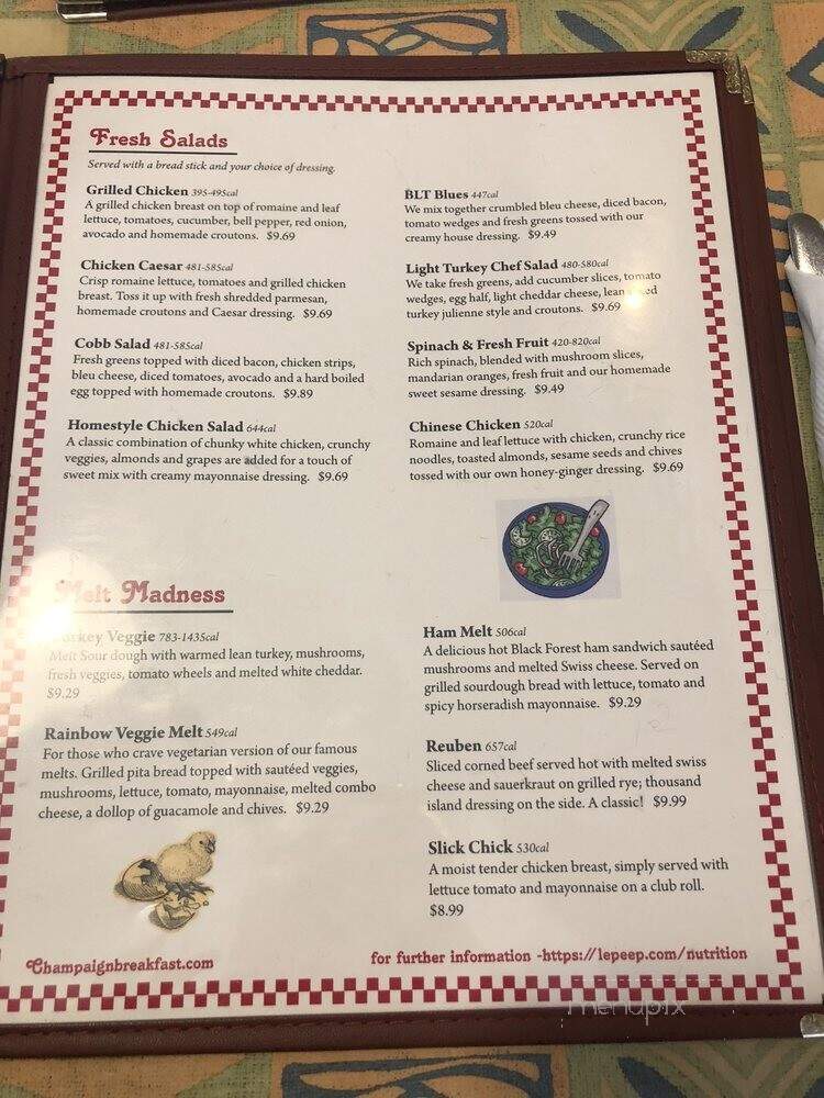 Le Peep - Champaign, IL menu_pic