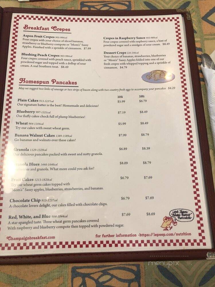 Le Peep - Champaign, IL menu_pic