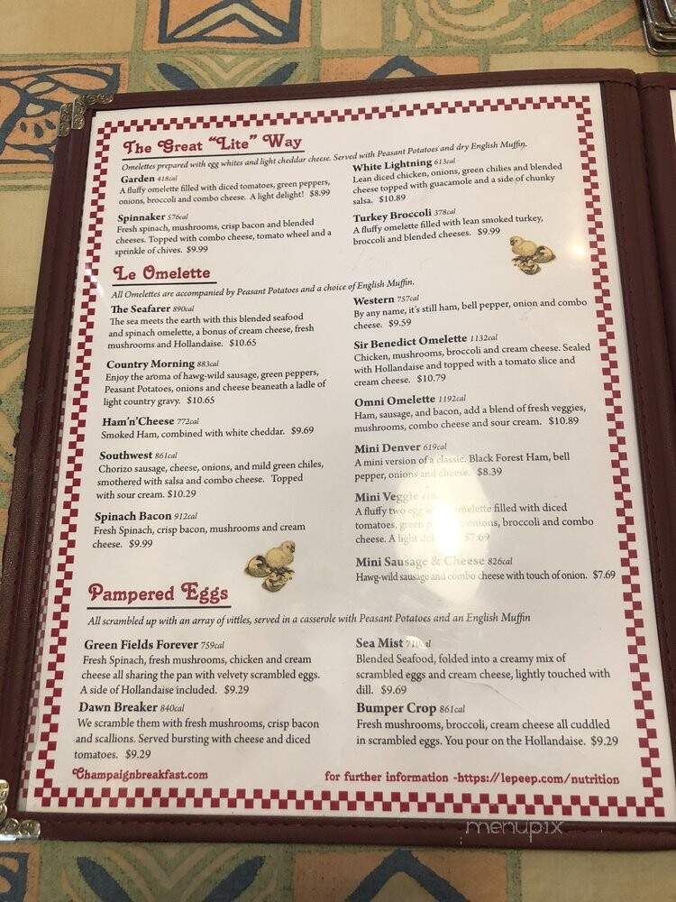 Le Peep - Champaign, IL menu_pic