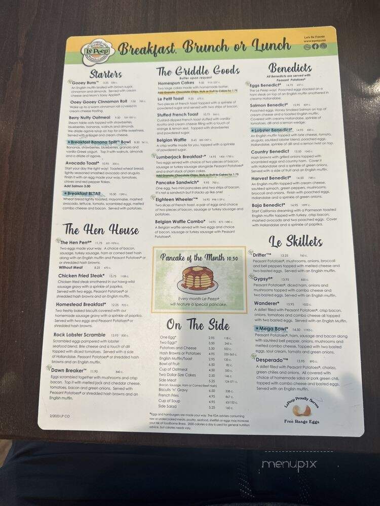Le Peep - Evanston, IL menu_pic