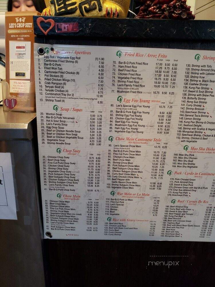 Lee's Chop Suey - Chicago, IL menu_pic