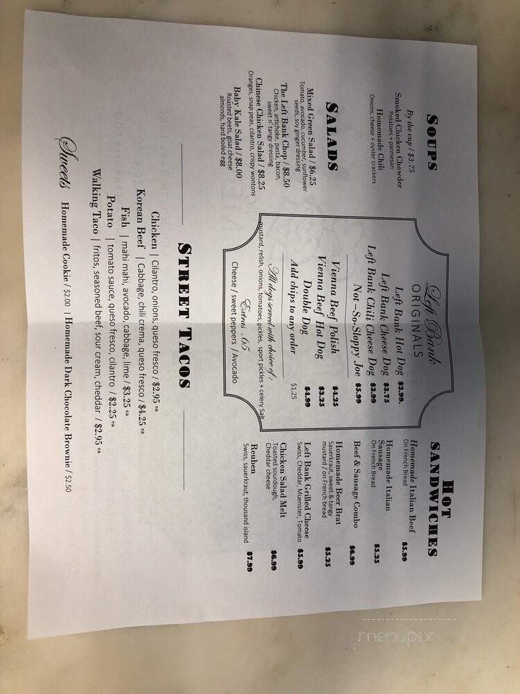 Left Bank Pizza - Lake Forest, IL menu_pic