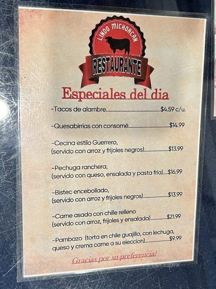 Lindo Michoacan - Chicago, IL menu_pic