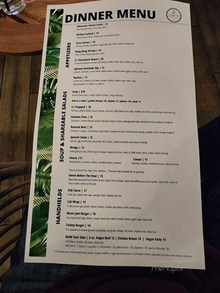 Lindy's - Wauconda, IL menu_pic