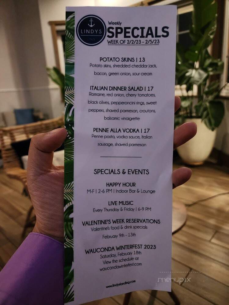 Lindy's - Wauconda, IL menu_pic