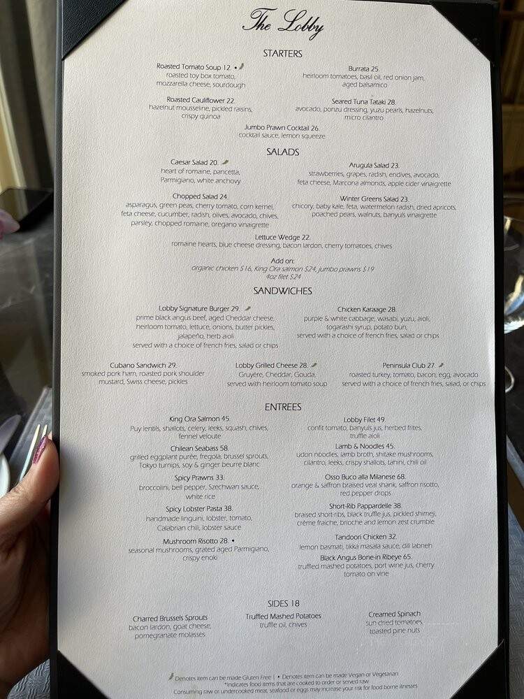 Lobby - Chicago, IL menu_pic