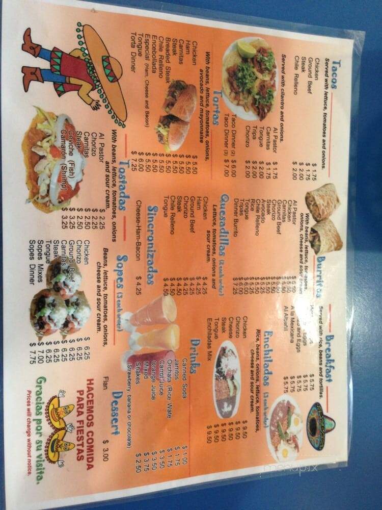 Los Sombreros Taqueria - Des Plaines, IL menu_pic