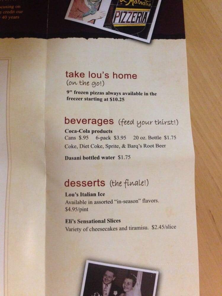 Lou Malnati's Pizzeria - Highland Park, IL menu_pic