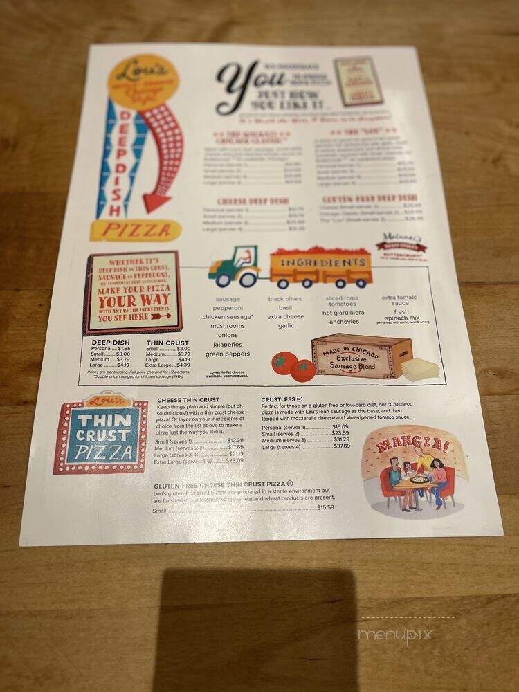 Lou Malnati's Pizzeria - Chicago, IL menu_pic