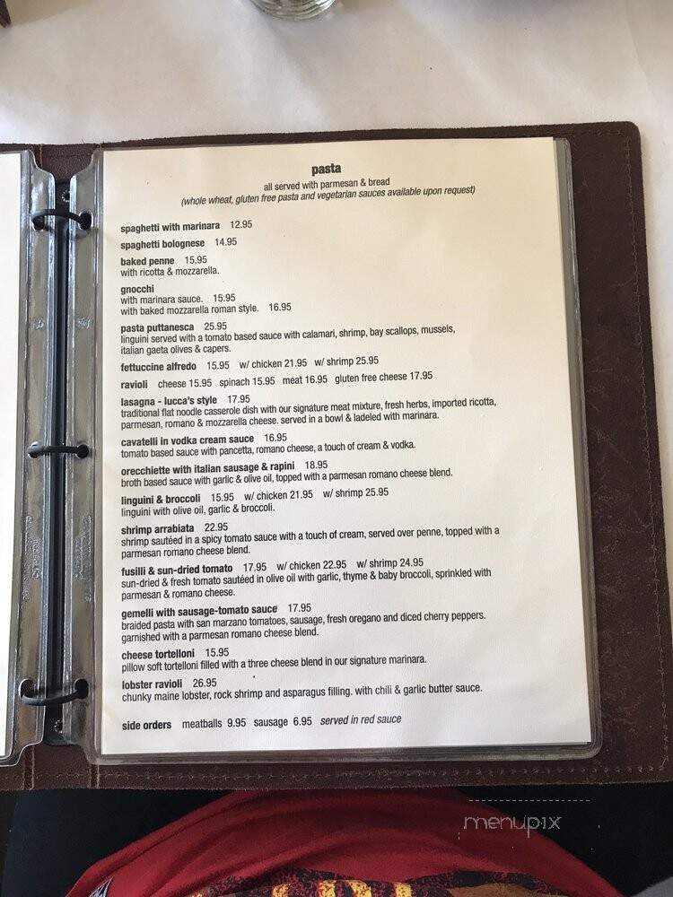 Lucca Pizzeria - La Grange, IL menu_pic
