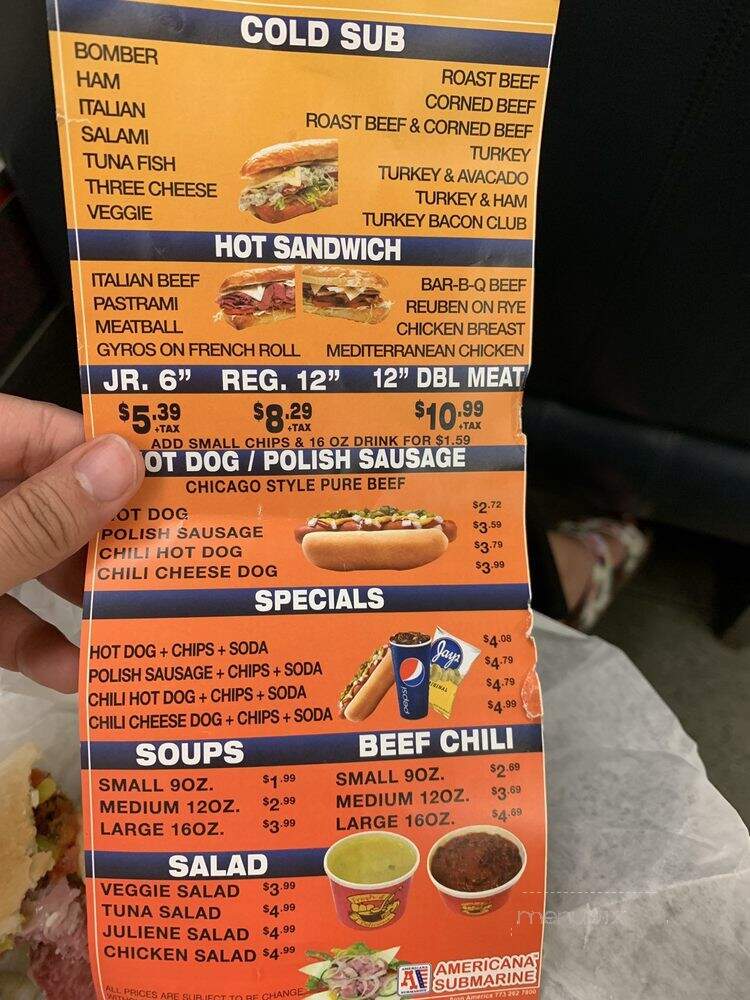 Americana Subs - Chicago, IL menu_pic