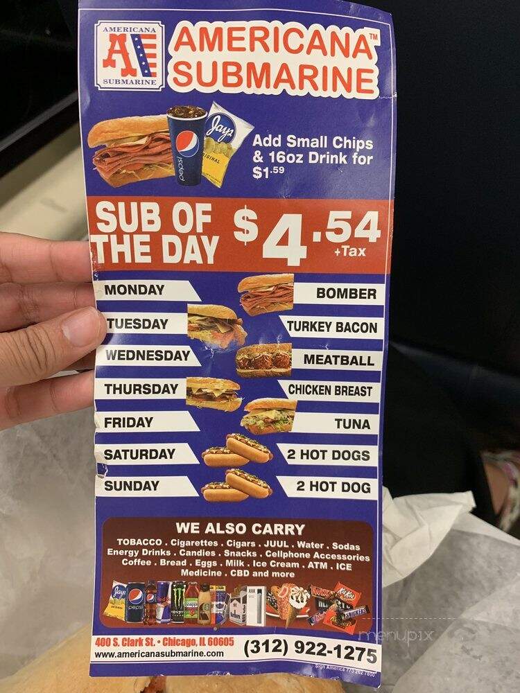 Americana Subs - Chicago, IL menu_pic