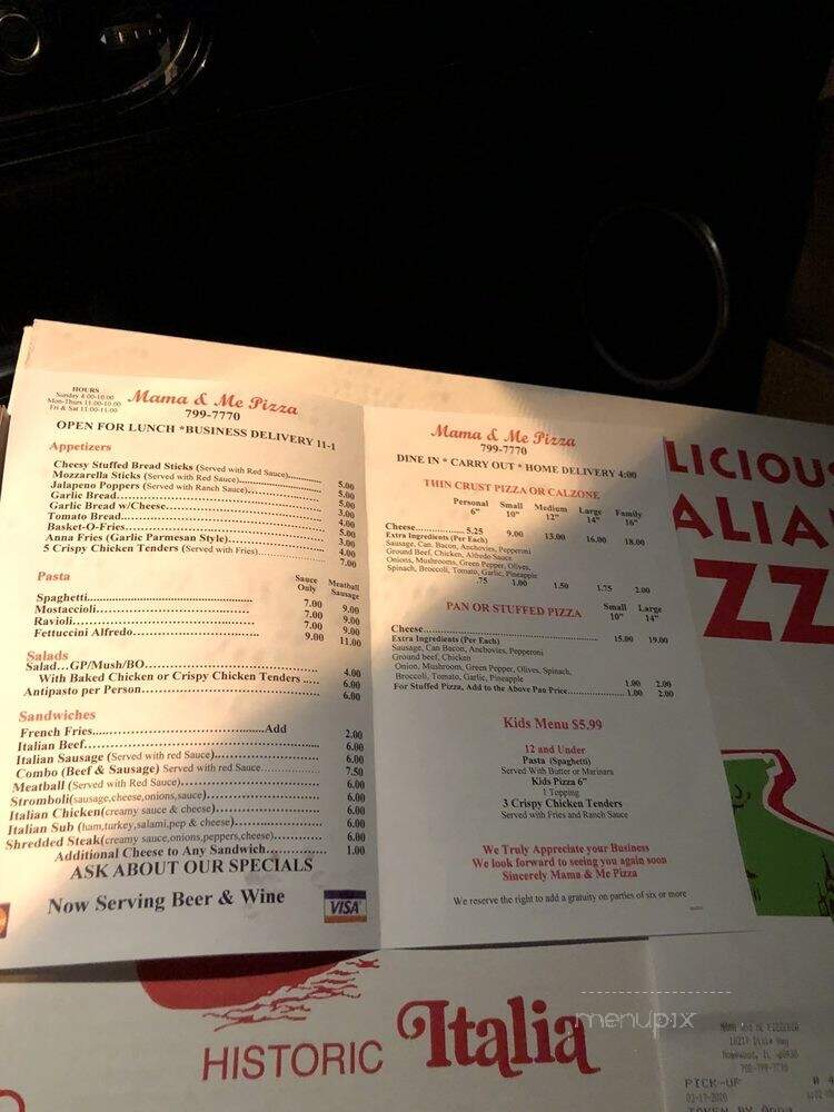 Mama & Me Pizza - Homewood, IL menu_pic