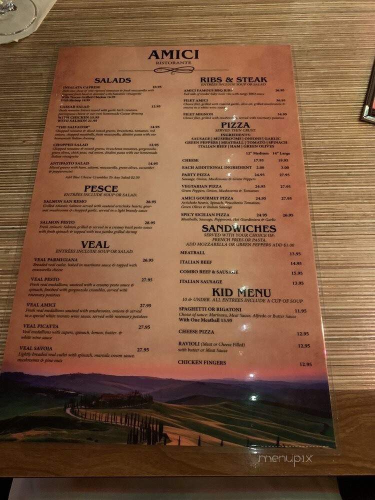 Amici Ristorante - Niles, IL menu_pic