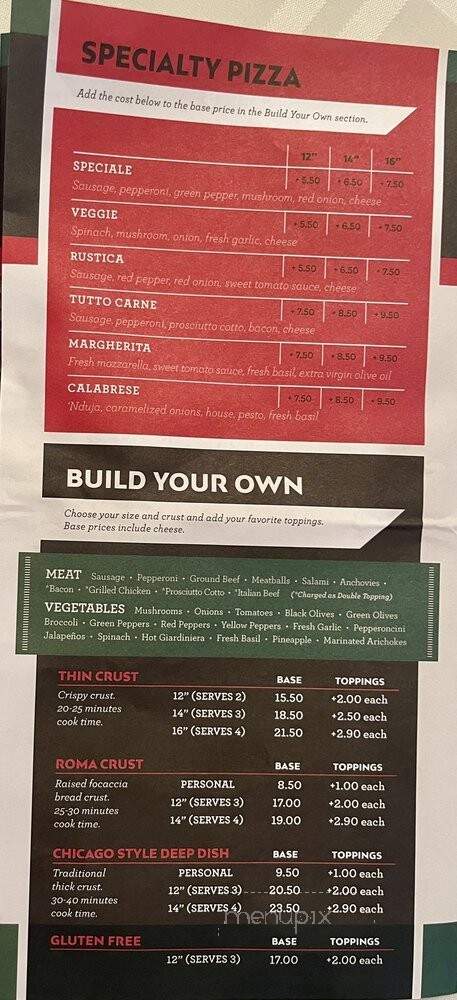 Marco Roma's Pizzeria - Winnetka, IL menu_pic