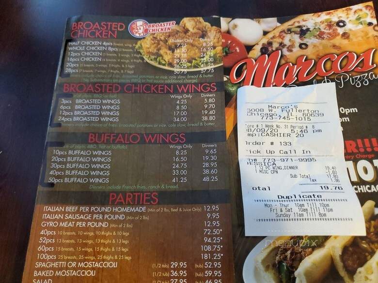 Marco's Beef - Chicago, IL menu_pic