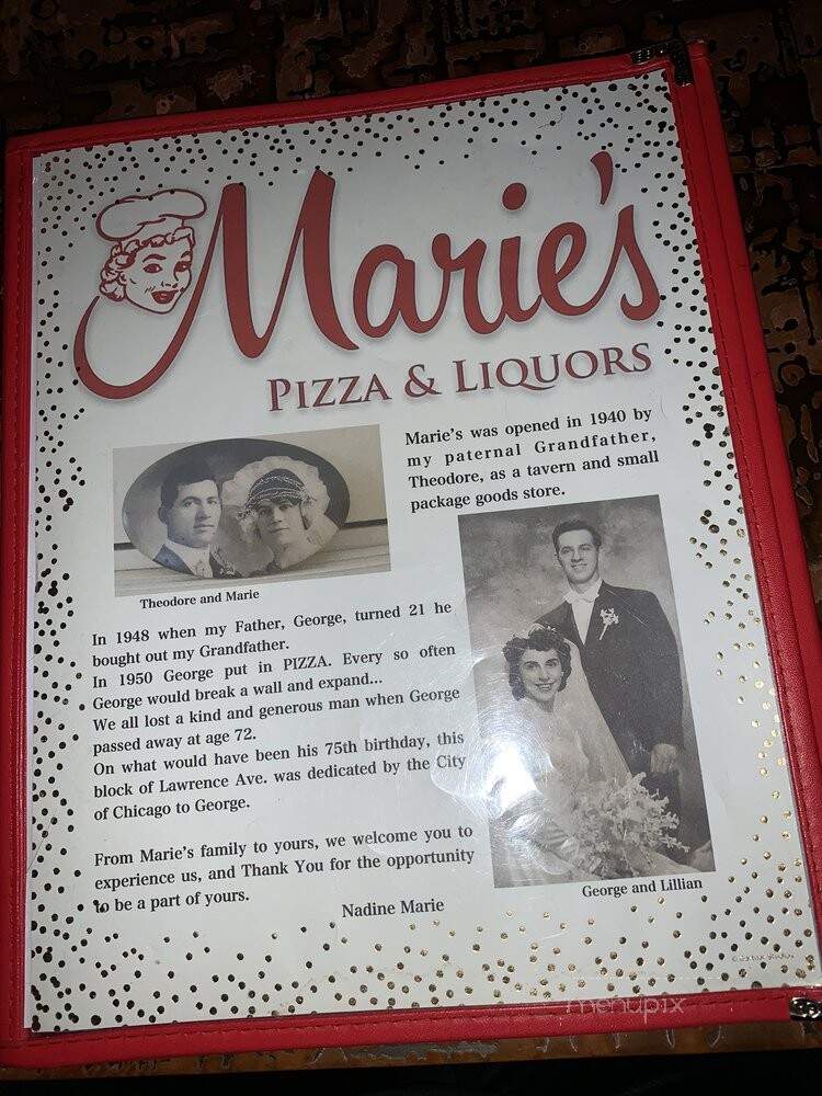 Marie's Liquor & Pizza - Chicago, IL menu_pic