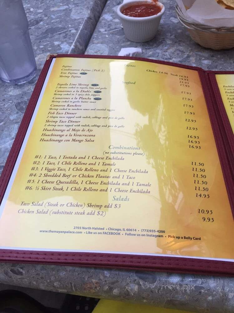 Mayan Palace Mexican Cuisine - Chicago, IL menu_pic