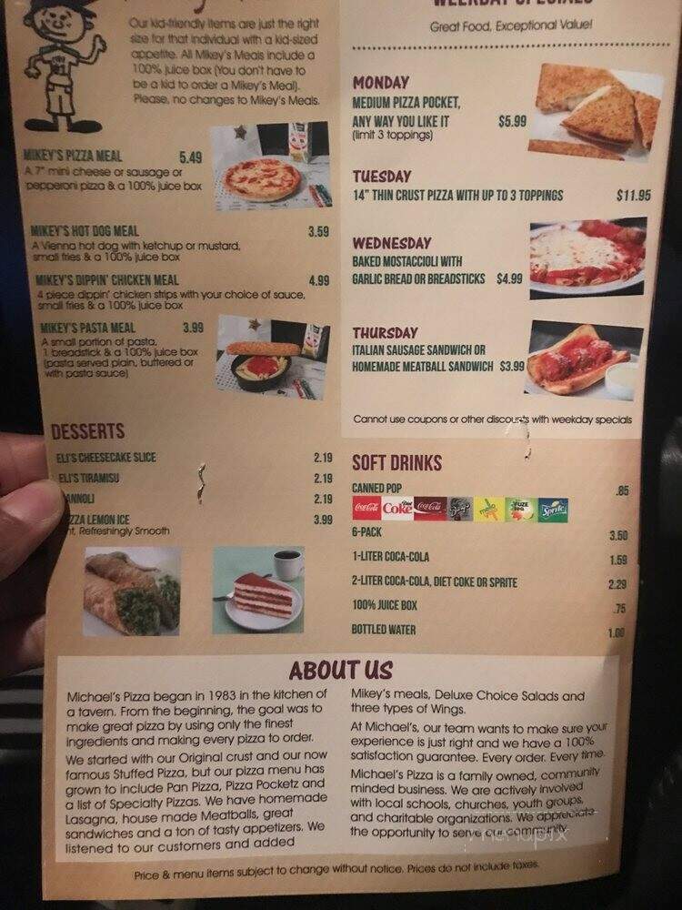 Michael's Pizza - Romeoville, IL menu_pic