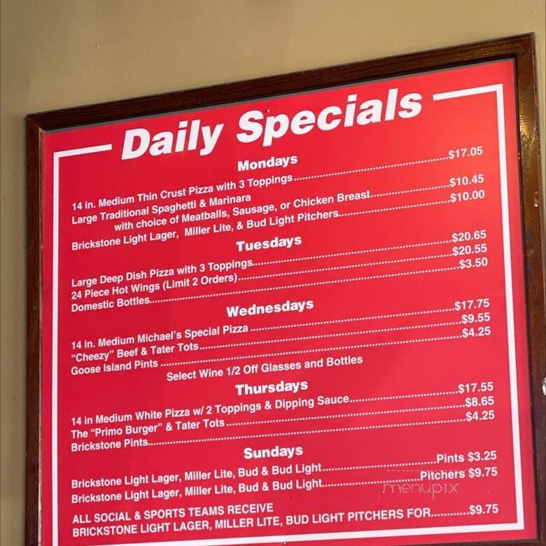 Michael's Pizzeria & Sports - Chicago, IL menu_pic