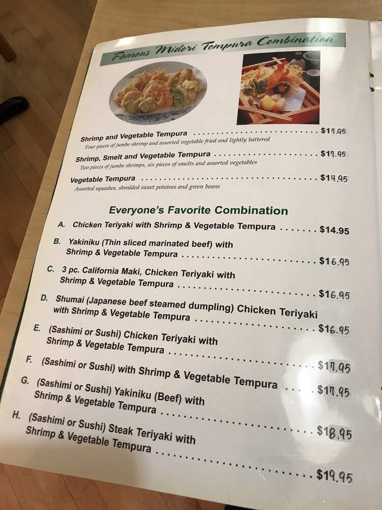 Midori Japanese Restaurant - Chicago, IL menu_pic