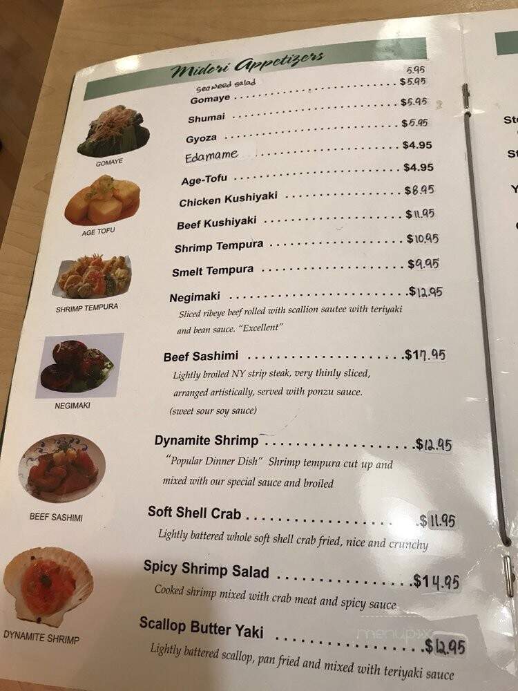 Midori Japanese Restaurant - Chicago, IL menu_pic