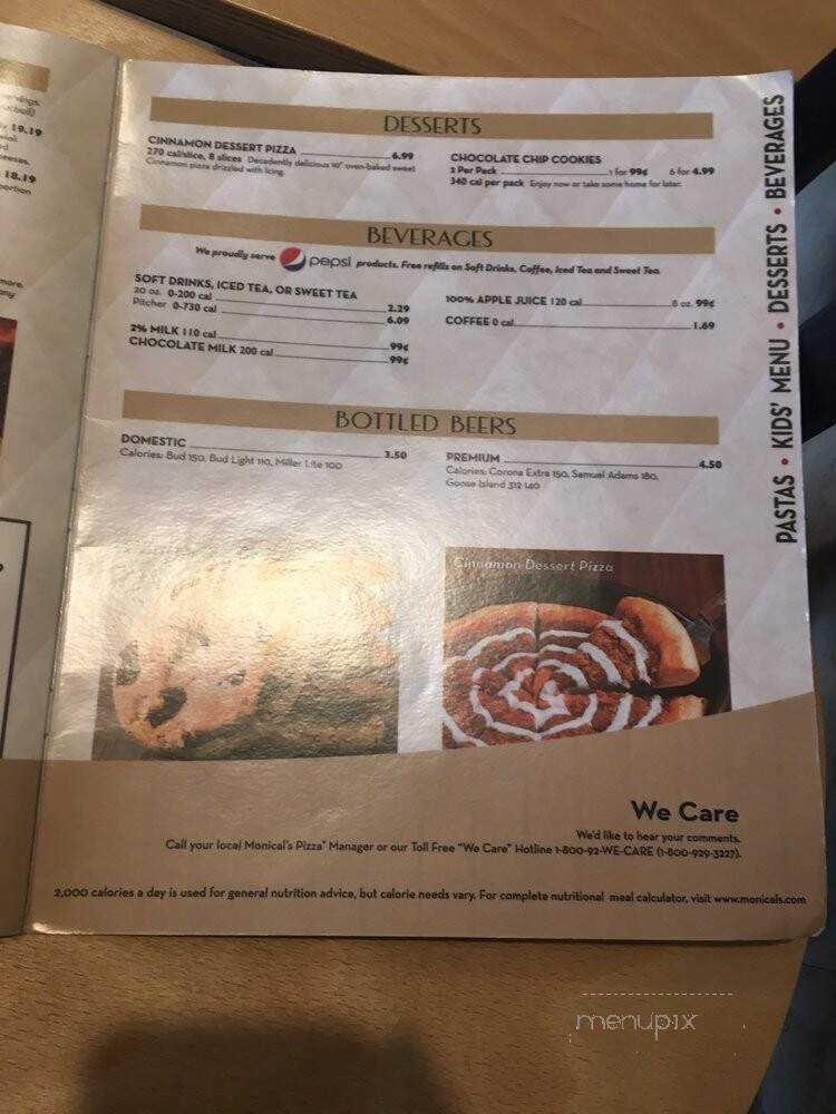 Monical's Pizza - Bloomington, IL menu_pic