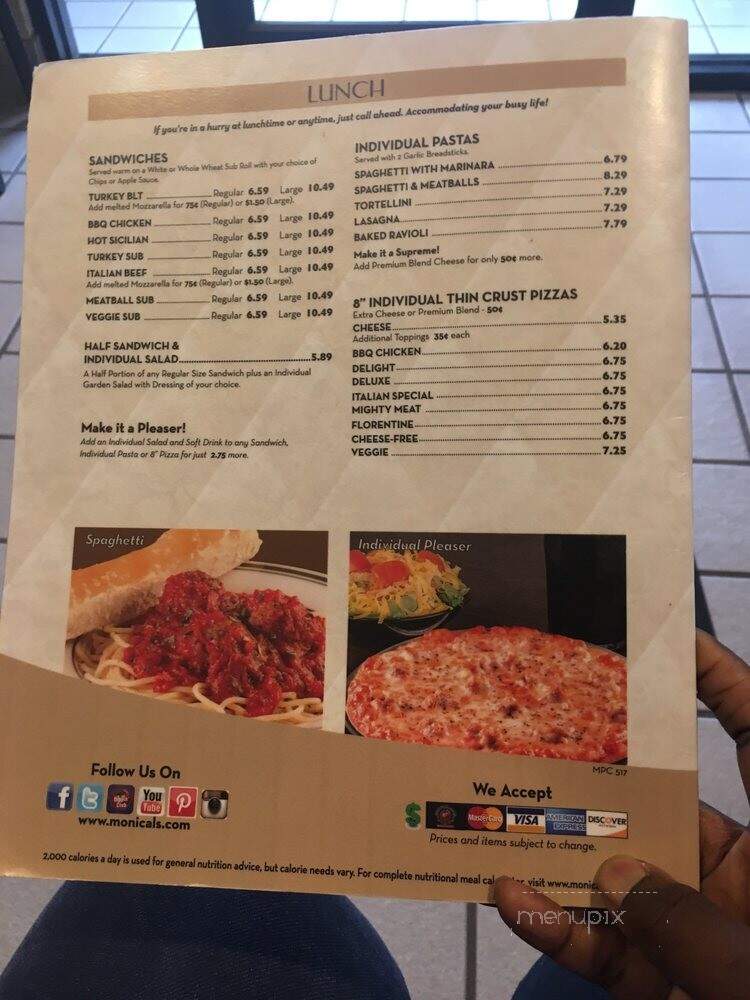 Monical's Pizza - Bloomington, IL menu_pic