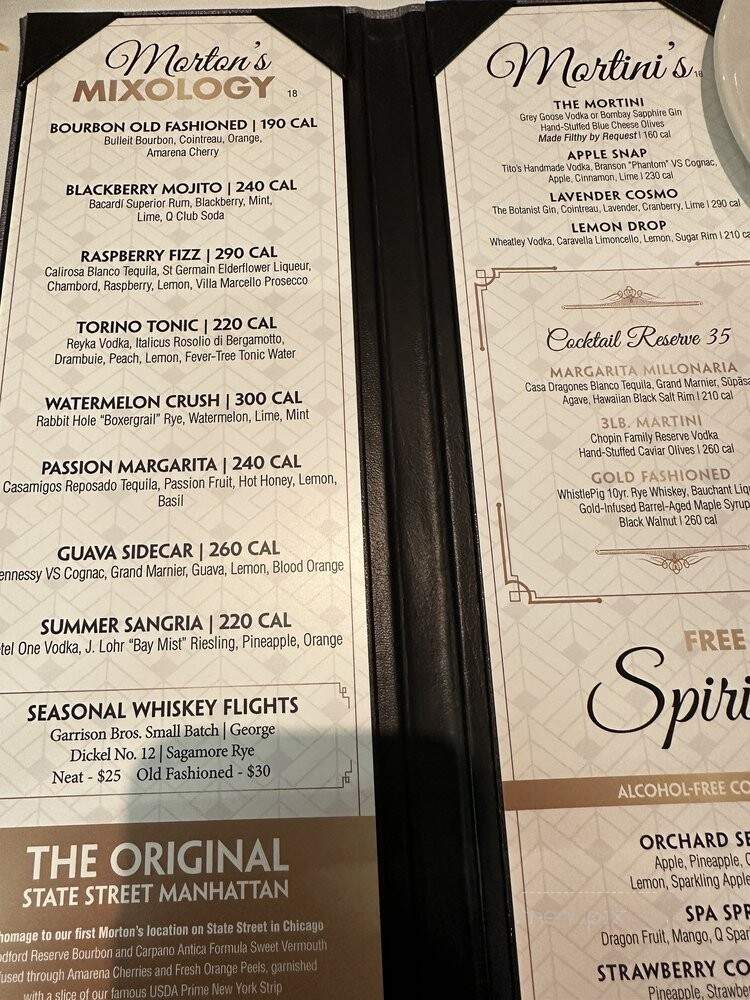 Morton's Restaurant Group Inc - Chicago, IL menu_pic