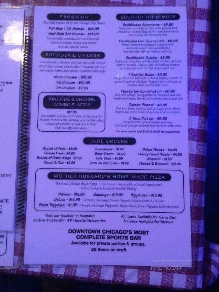 Mother Hubbard's - Chicago, IL menu_pic