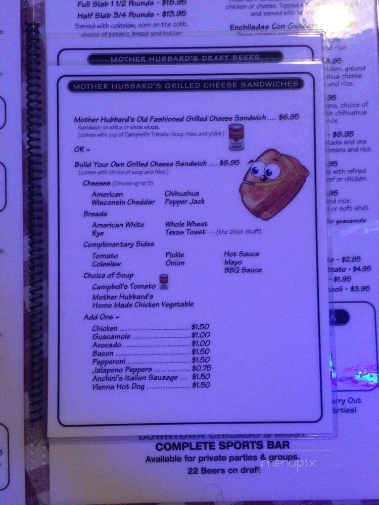 Mother Hubbard's - Chicago, IL menu_pic