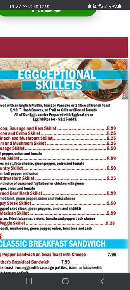 Mother's Pancake House - Aurora, IL menu_pic