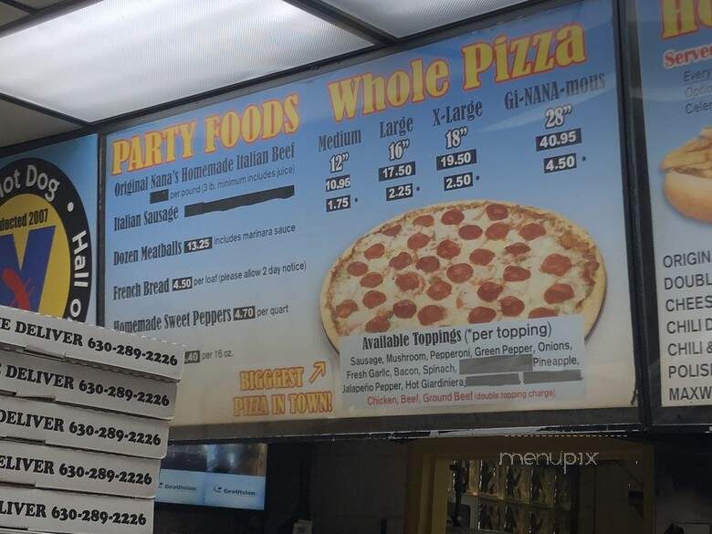 Nana's Hot Dogs - Streamwood, IL menu_pic