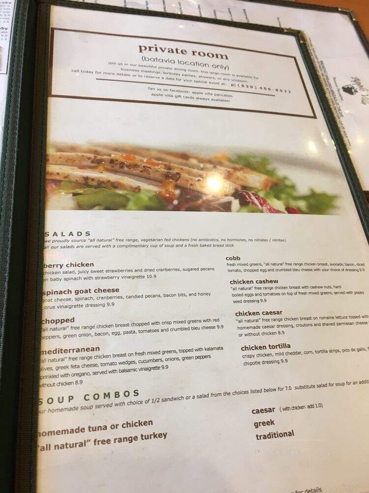 Apple Villa Famous Pancake House - Batavia, IL menu_pic