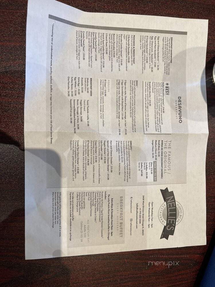 Nellie's Kitchen - Chicago, IL menu_pic
