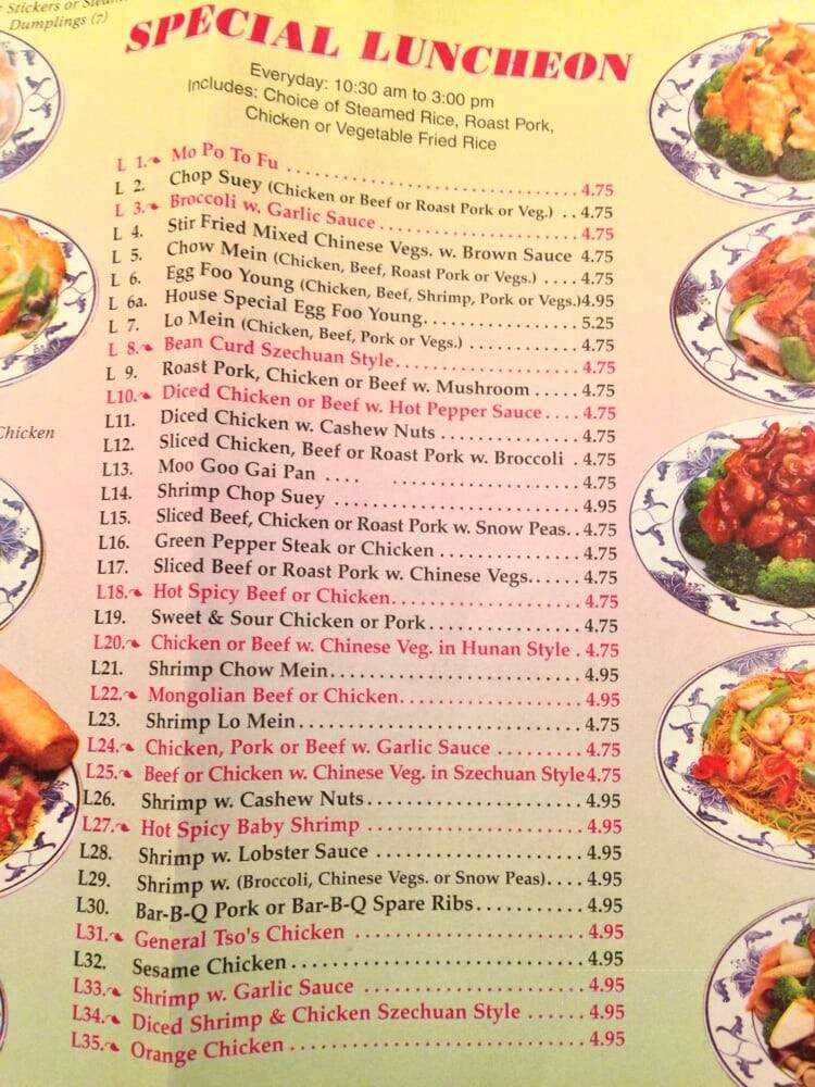 No 1 China - South Elgin, IL menu_pic