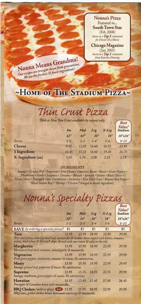 Nonna's Pizza & New York Subs - Crestwood, IL