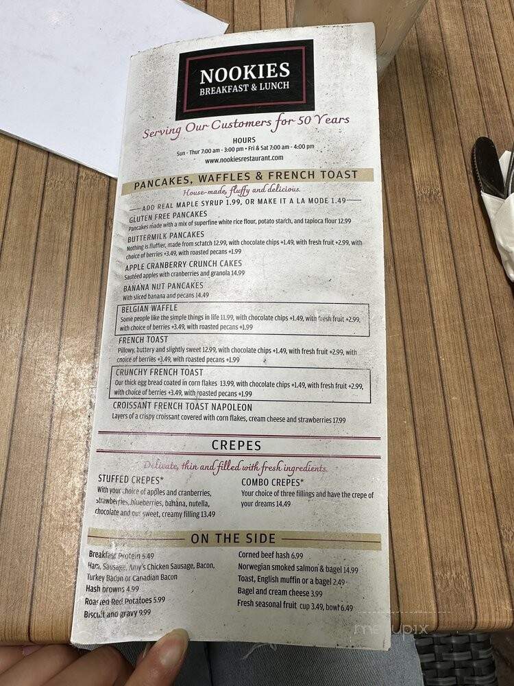 Nookies - Chicago, IL menu_pic