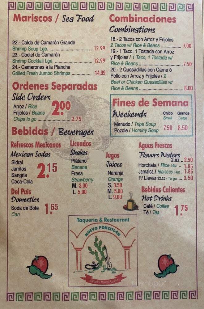 Nuevo Bonaitlan - Berwyn, IL menu_pic
