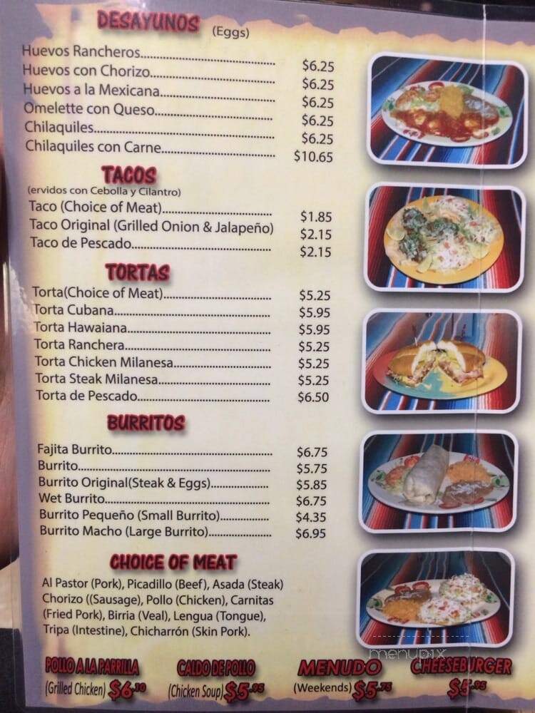Original Tacos - Palatine, IL menu_pic