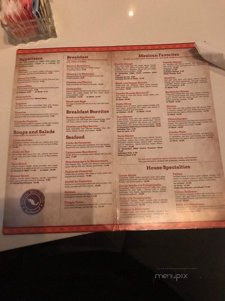 Pancho's Pistolas - Chicago, IL menu_pic