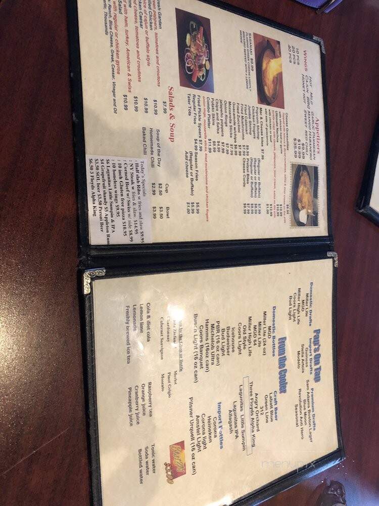 Pap's Ultimate Bar & Grill - Mount Prospect, IL menu_pic